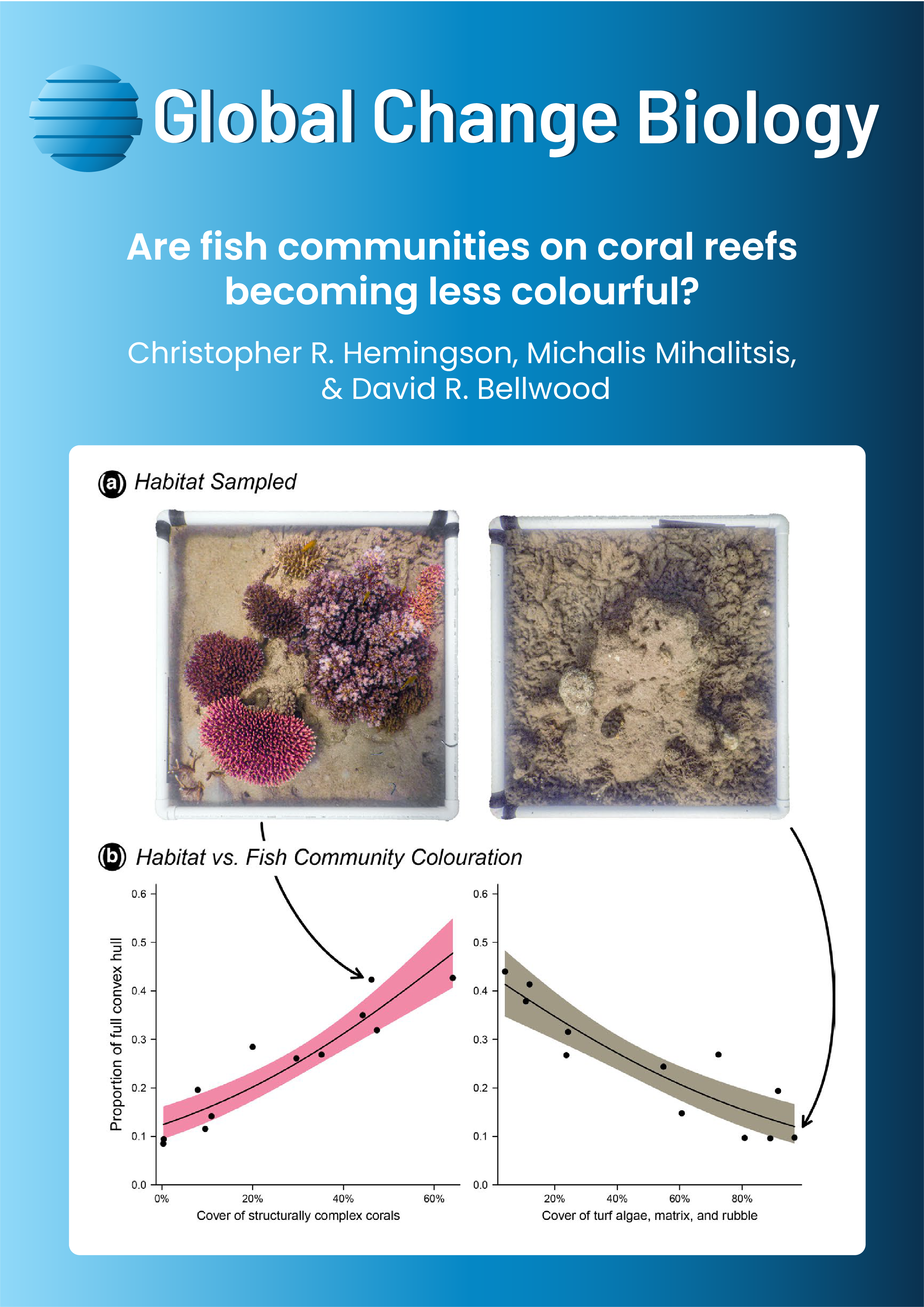 Are fish communities on coral reefs becoming less colourful?